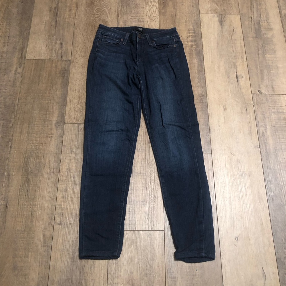 Paige womens jeans 27 verdugo ultra skinny dark wash jogger blue denim pants